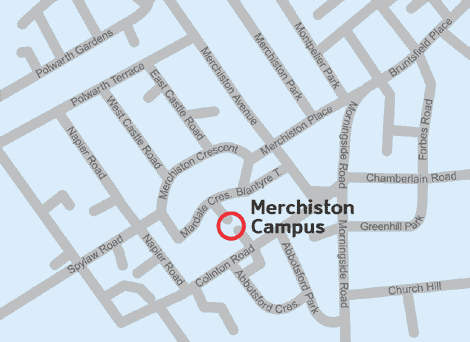 location map for Merchiston campus